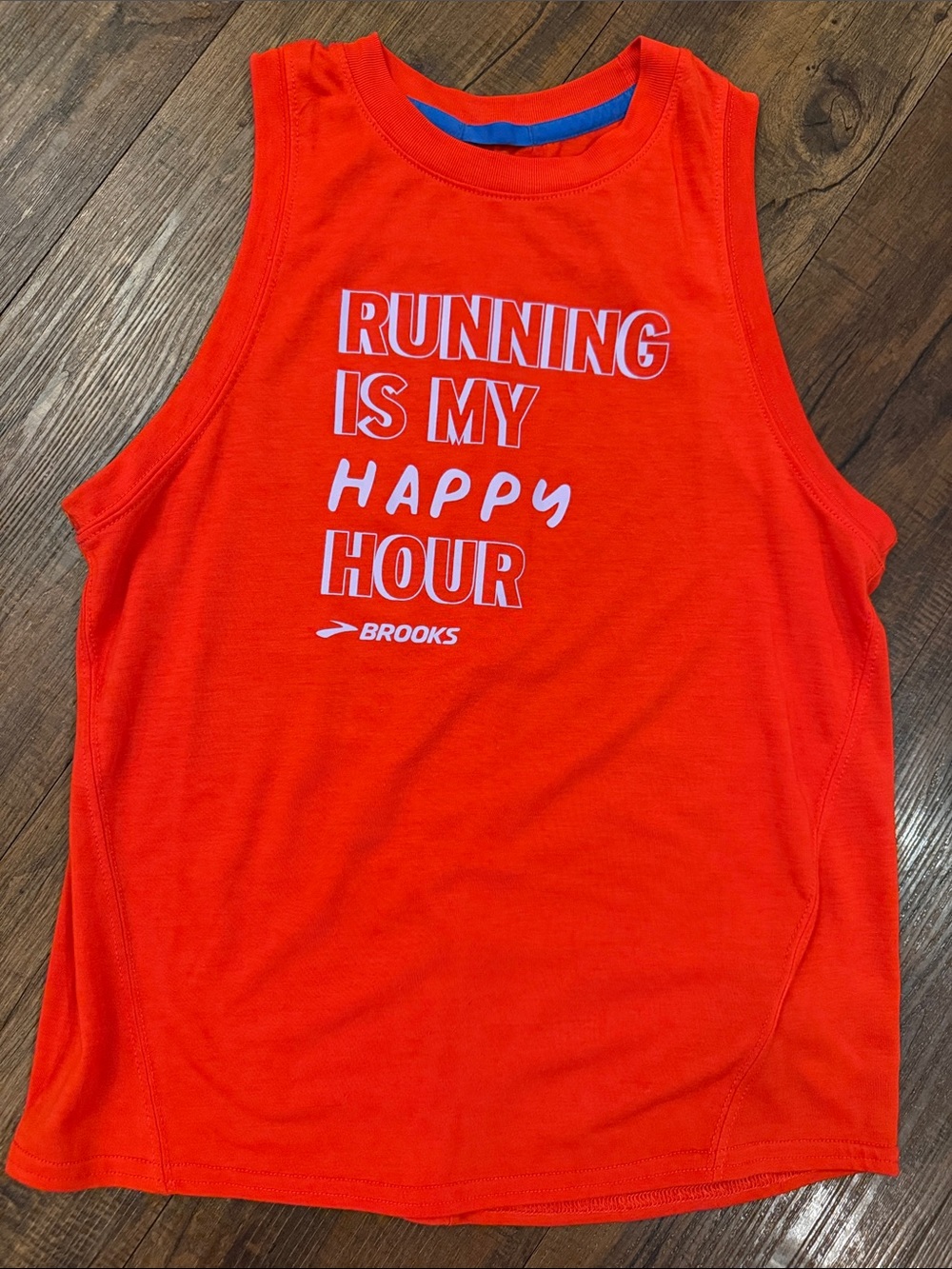 Brooks Neon Orange Graphic Running Tank